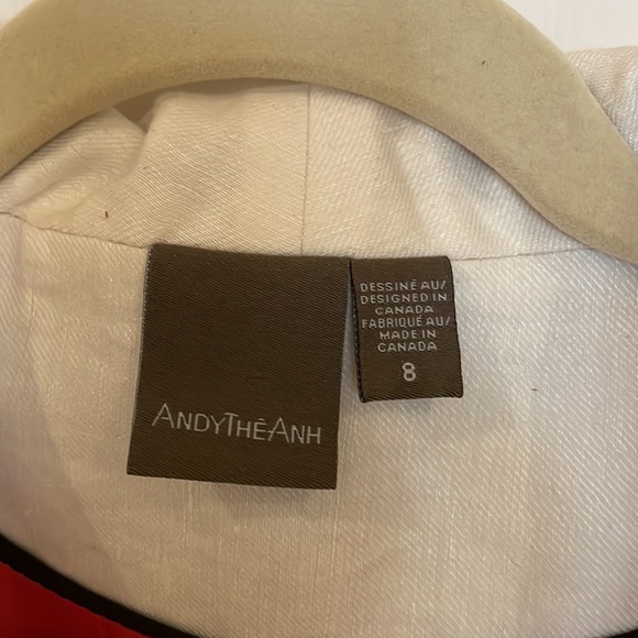 Canadian Designer AndyThéAhn Detailed Jacket & Skirt taupe/ivory. Size 6, New. - Picture 7 of 15